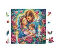 Sainte Famille with Roses 100 Pièces Puzzle Adulte en Carton sans Déformation Très Difficile Anti-Stress Jeu De Société Idée Cadeau Anniversaire Rapport Premium 28x28cm