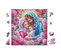 Sainte Famille with Roses 100 Pièces Puzzle Collectionneur en Carton Haute Qualité Haute Difficulté Décoration Murale Oeuvre d'art Cadeau Noël Premium 28x28cm