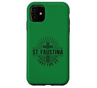 Sainte Faustine Pray for Us Croix catholique Coque pour iPhone 11