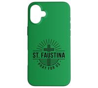 Sainte Faustine Pray for Us Croix catholique Coque pour iPhone 16 Plus