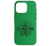 Sainte Faustine Pray for Us Croix catholique Coque pour iPhone 16 Pro