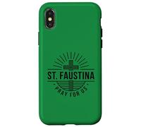 Sainte Faustine Pray for Us Croix catholique Coque pour iPhone X/XS