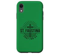 Sainte Faustine Pray for Us Croix catholique Coque pour iPhone XR