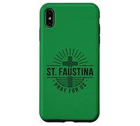 Sainte Faustine Pray for Us Croix catholique Coque pour iPhone XS Max
