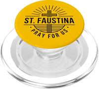 Sainte Faustine Pray for Us Croix catholique PopSockets PopGrip pour MagSafe