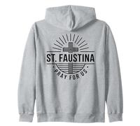 Sainte Faustine Pray for Us Croix catholique Sweat à Capuche