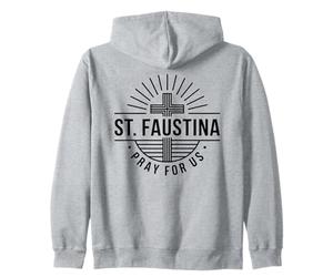 Sainte Faustine Pray for Us Croix catholique Sweat à Capuche