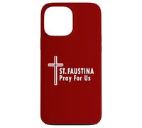 Sainte Faustine Pray for Us Divine Mercy Cross Coque pour iPhone 13 Pro Max