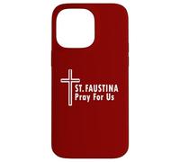Sainte Faustine Pray for Us Divine Mercy Cross Coque pour iPhone 14 Pro Max