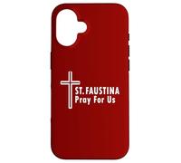 Sainte Faustine Pray for Us Divine Mercy Cross Coque pour iPhone 16