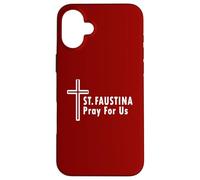 Sainte Faustine Pray for Us Divine Mercy Cross Coque pour iPhone 16 Plus