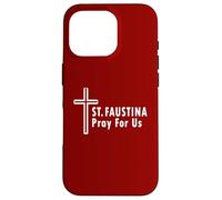 Sainte Faustine Pray for Us Divine Mercy Cross Coque pour iPhone 16 Pro
