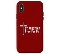 Sainte Faustine Pray for Us Divine Mercy Cross Coque pour iPhone X/XS