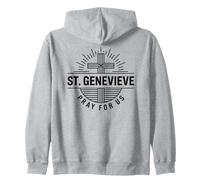 Sainte Geneviève Priez pour Nous Catholic Cross Faith Sweat à Capuche