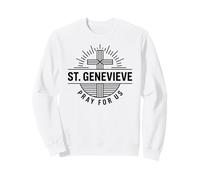 Sainte Geneviève Priez pour Nous Catholic Cross Faith Sweatshirt