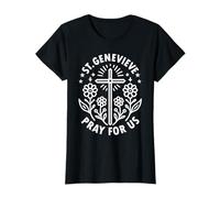 Sainte Geneviève, priez pour Nous, patronne de Paris Floral T-Shirt
