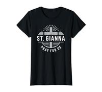 Sainte Gianna Pray for Us Catholic Patron Saint T-Shirt Graphique avec Valeur, Femme, Noir, L