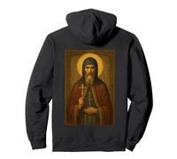 Sainte Icône orthodoxe Orientale de Saint Alexandre Svirsky Sweat à Capuche