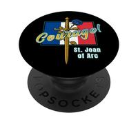 Sainte Jeanne d'arc Courageux Guerrier Foi Héroïne PopSockets PopGrip Adhésif