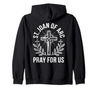 Sainte Jeanne d'arc Priez pour Nous Patronage Catholique Religieux Sweat à Capuche