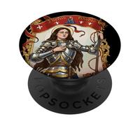 Sainte Jeanne d'arc Vintage Française Sainte Catholique Femme PopSockets PopGrip Adhésif