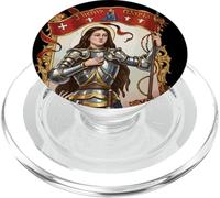 Sainte Jeanne d'arc Vintage Française Sainte Catholique Femme PopSockets PopGrip pour MagSafe