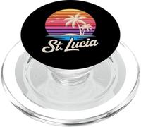 Sainte-Lucie Caraïbes Vacances Rétro années 80 Tropical PopSockets PopGrip pour MagSafe