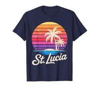 Sainte-Lucie Caraïbes Vacances Rétro années 80 Tropical T-Shirt