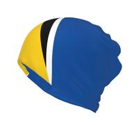 Sainte-Lucie Drapeau Complet Multifonction Bonnet Sport Cache Col Echarpe Double Couche Haute Elasticite Bandeau Magique Spiral Dessus Ouvert UV Protection Anti Vent Masque Sport Toute Saison