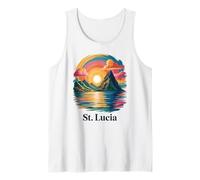 Sainte-Lucie Tropical Island Fun Ocean, Montagne, Sunset Vibes Débardeur