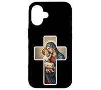 Sainte Marie avec bébé Jésus Christ Santa Maria Croix Icône Coque pour iPhone 16