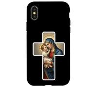 Sainte Marie avec bébé Jésus Christ Santa Maria Croix Icône Coque pour iPhone X/XS
