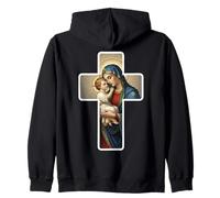 Sainte Marie avec bébé Jésus Christ Santa Maria Croix Icône Sweat à Capuche