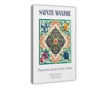 Sainte-Maxime, Provence-Alpes-Côte d'Azur, France - Impression sur toile - Décoration pour chambre à coucher, bureau, chambre - Cadeau - 20 x 30 cm