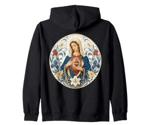 Sainte Mère Marie Cœur Immaculé Floral Catholique Saint Sweat à Capuche