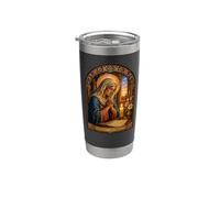 Sainte Monica Catholique Prière Gothique Cathédrale Icône Art Foi Gobelet isotherme en acier inoxydable double paroi