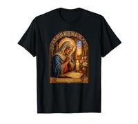 Sainte Monica Catholique Prière Gothique Cathédrale Icône Art Foi T-Shirt