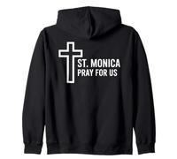 Sainte Monica Pray for Us Catholic Patron Sainte Croix Sweat à Capuche
