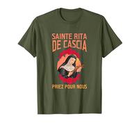 Sainte Rita de Cascia. Priez pour Nous T-Shirt, Homme, Olive, S
