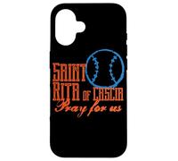Sainte Rita de Cascia, Saint Patron du Baseball Coque pour iPhone 16