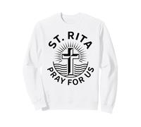 Sainte Rita Pray for Us Cross Faith Sweatshirt