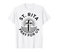 Sainte Rita Pray for Us Cross Faith T-Shirt