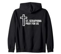 Sainte Séraphine Pray for Us Catholic Patron Sainte Croix Sweat à Capuche