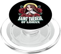 Sainte Thérèse de Lisieux Petite Fleur Saint Roses Art Catholique PopSockets PopGrip pour MagSafe