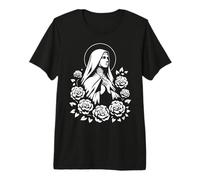 Sainte Thérèse de Lisieux Petite Fleur Saint Roses Art Catholique T-Shirt Haut de Gamme