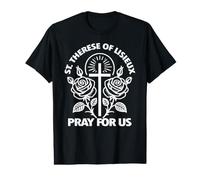 Sainte Thérèse de Lisieux Priez pour Nous Enfants Roses T-Shirt Graphique avec Valeur