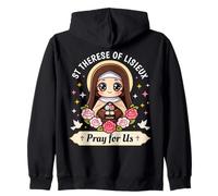 Sainte Thérèse de Lisieux Priez pour Nous Roses catholiques pour Enfants Sweat à Capuche