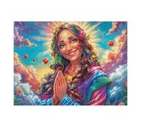 Sainte Vierge et l'enfant avec Les Anges 500 Pièces Puzzle Expert Confirmé en Carton sans Déformation Très Difficile Décoration Murale Collection Cadeau Fête des Pères Premium 500 PCS