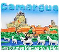 Saintes-Maries-de-la-Mer Camargue France Aimant Réfrigérateur Aimant de Réfrigérateur Décoration Aimant Autocollant Souvenir Résine Artisanat