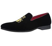 SAINTS BASE Mocassins pour Hommes Chaussures Basses Velours Confortable Plat Conduite Pantoufles sans Lacet Mocassins Chaussures Black 45 EU